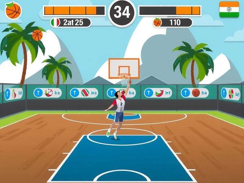 Intense basketball action in Basket Ace India Basket Ace India Gameplay Screenshot